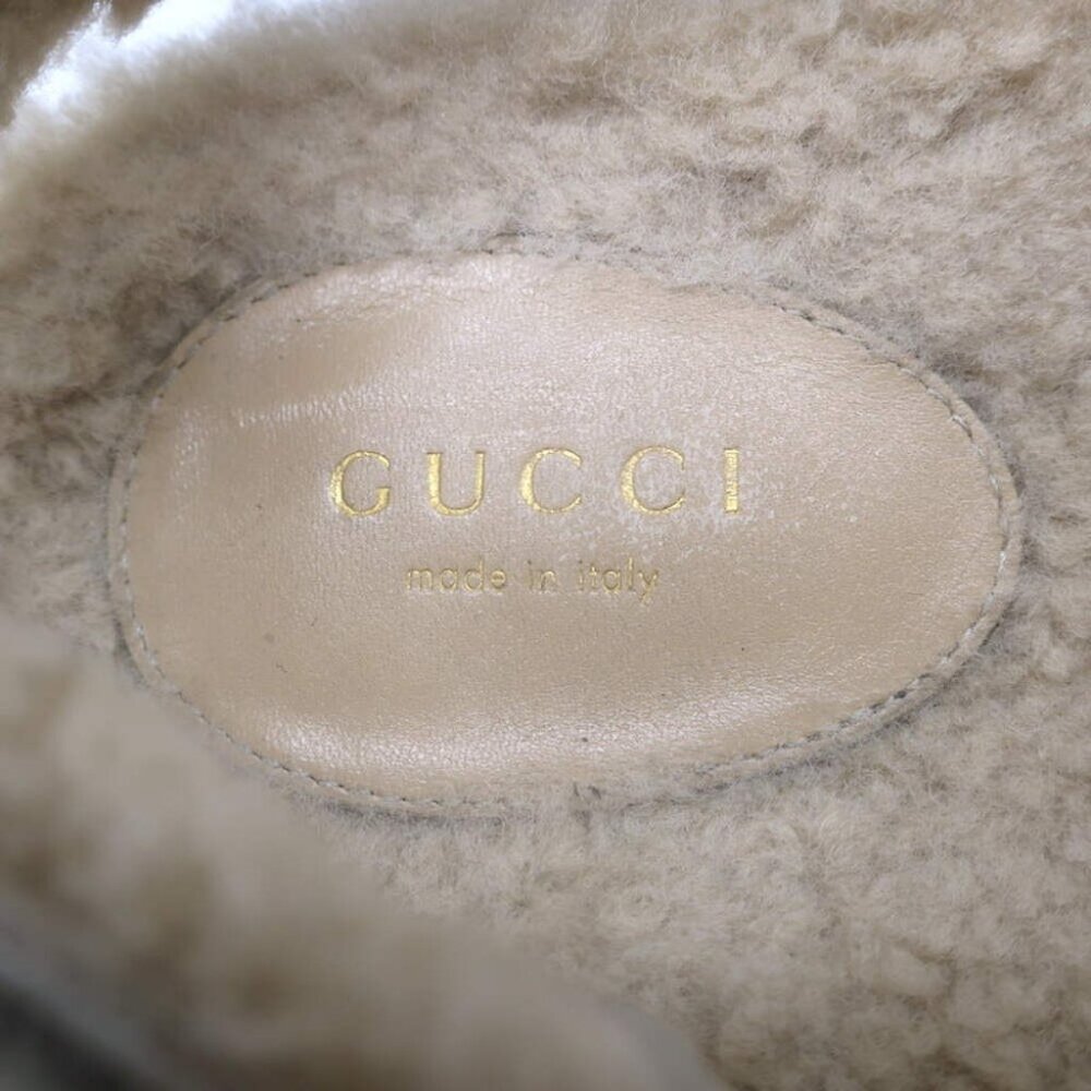 Gucci Double G Shearling Dad Sandals Beige Merino Wool Size 40 - Picture 13 of 16